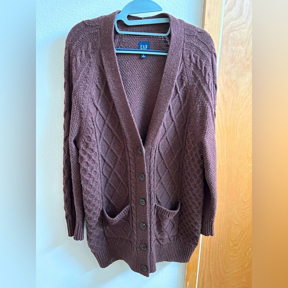 GAP Sweaters - Oversized Cable-knit Cardigan in chocolate